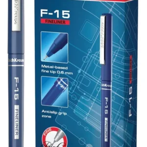 Tindipliiats Fineliner F-15, 0,6mm, must, Erich Krause