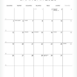 Memokalender, 297x420mm, aasaga spiraalköide