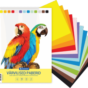 Värvilised paberid A4 80 g, 35 lehte, 13 värvi