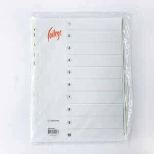 Vahelehed A4 1-10 College plastik valge