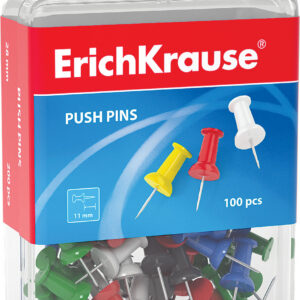 Korktahvli nõelad 11 mm assortii, riputusauguga plastkarbis 100tk