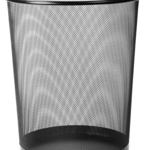 Prügikorv 12L Compass, metallvõre, ümar, must