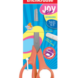 Käärid 14 cm JOY Ergo vasakukäelisele, ümar ots, 4 värvi assortii riputuspakis