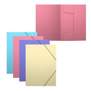 Nurgakummiga plastmapp A5+ Matt Pastel, 4värvi