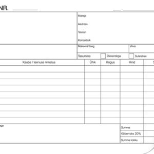 Blankett Arve A5 laiuti, isekopeeruv, 100 lehte CFB