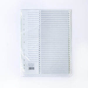 Vahelehed A4 1-31 Lands plastik valge