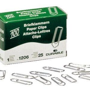 Kirjaklamber 26 mm hõbe Durable, 100tk pakis