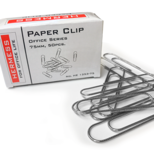 Kirjaklamber 75 mm hõbe Hermes, 50tk pakis