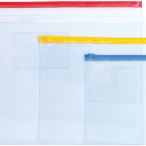 Kileümbrik tõmblukuga A4 PVC, 4värvi tõmbluku assortii