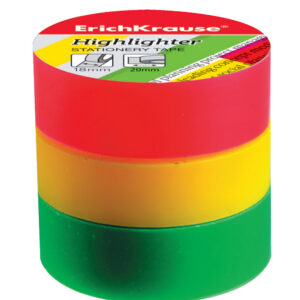 Kleeplint 18mm х 20m Highlighter, 3 erivärvilist pakis (59659)