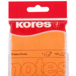 Märkmepaber KORES 75x75mm neoonoranž, 100 lehte, riputuspakis