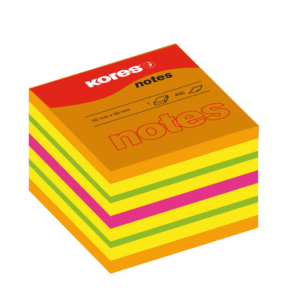 Märkmepaber KORES 50x50mm Cubo, 4 värvi, 400 lehte