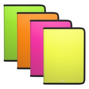 Plastmapp tõmblukuga A4 Diagonal Neon, 4värvi assortii
