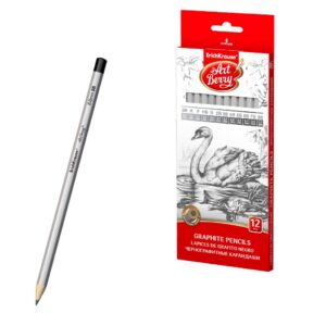 Harilik pliiats kuuskant kummita ArtBerry 2Н, Н, F, HB, В, 2В, 3В, 4В, 5В, 6В, 7В, 8В