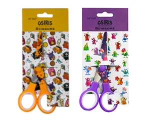 Käärid 13 cm OSIRIS trükiga, ümar ots, kummist käepide