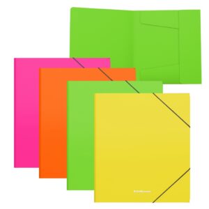 Nurgakummiga plastmapp A5+ Matt Neon, assortii