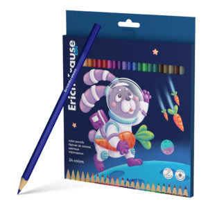 Värvipliiatsid kolmnurksed 24 värvi Kids Space Animals