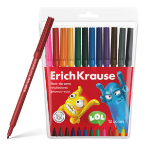 Viltpliiatsid 12 värvi Jolly Friends, riputatav kilepakend