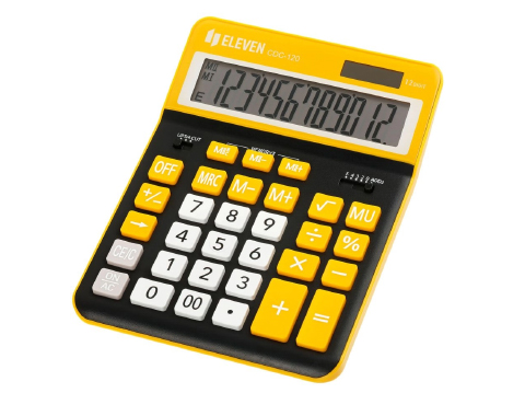 Kalkulaator Eleven CDC120BK/ORE, 12 kohta, must/kollane