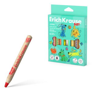 Värvipliiatsid 6 värvi Baby Jumbo, ümar, riputuspakis