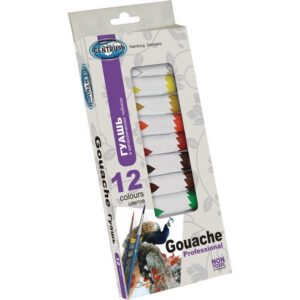 Guaššvärvid metalltuubis 12 värvi Centrum, 12ml