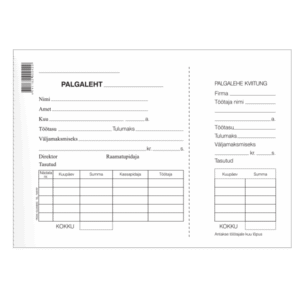 Blankett Palgaleht A5, laiuti 100 lehte