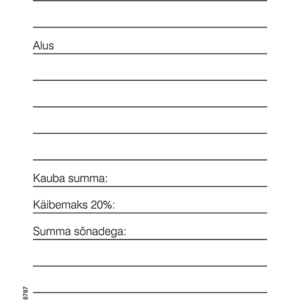 Blankett Kviitung A7 pikuti, 3×25 lehe,  isekopeeruv