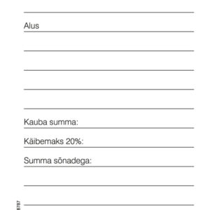 Blankett Arve- Kviitung A7 pikuti, 2×50 lehte, isekopeeruv