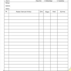 Blankett Arve-saateleht A5 pikuti, 2×25 lehte, isekopeeruv