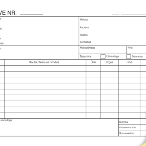 Blankett Arve A5 laiuti, 2×25 lehte, isekopeeruv
