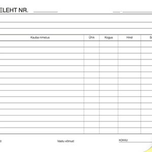 Blankett Saateleht A5 laiuti, 2×25 lehte,  isekopeeruv