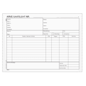 Blankett Arve-saateleht A5 laiuti, 100 lehte isekopeeruv CFB