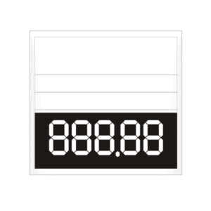 Blankett Hinnasilt kolmekohaline, valge mustal taustal