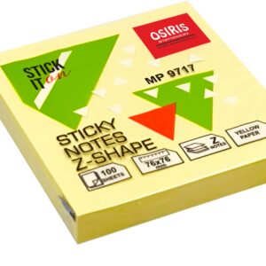 Märkmepaber Osiris 76x76mm kollane, Z-notes, 100 lehte, riputuspakis