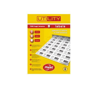 Etikett A4 Utility 105 x 148 mm, 100 lehte, 4tk lehel