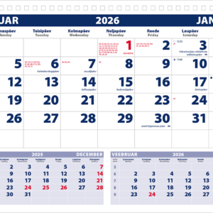 Seinakalender Uno põhi koos köitmise ja aknakomplektiga (tagapapiga)