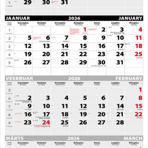 Seinakalender Quattro põhi augustamata tagapapita