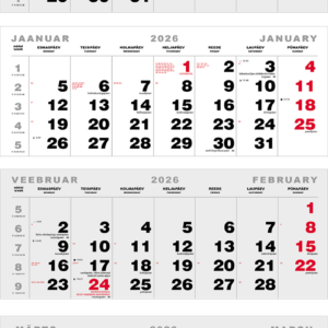 Seinakalender Trio Maxi 4-osaline põhi augustamata tagapapita